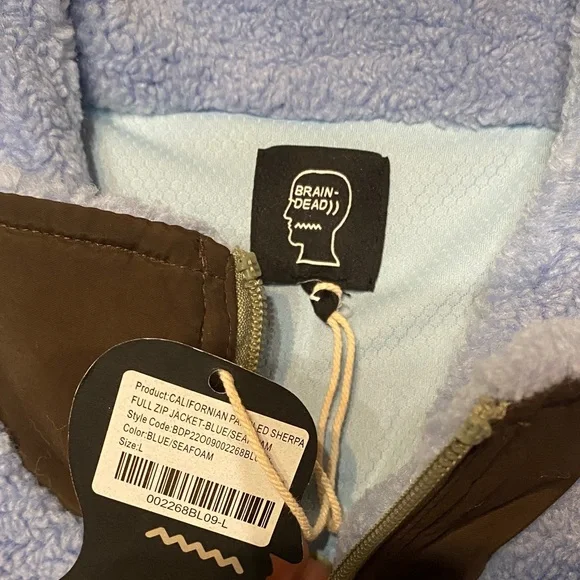 Blue and Green Fleece Sherpa Jacket - Picture 3 of 12